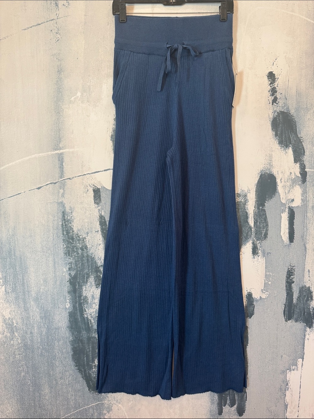 NWT Steele Women's Wide-Leg Ribbed Pants - Navy